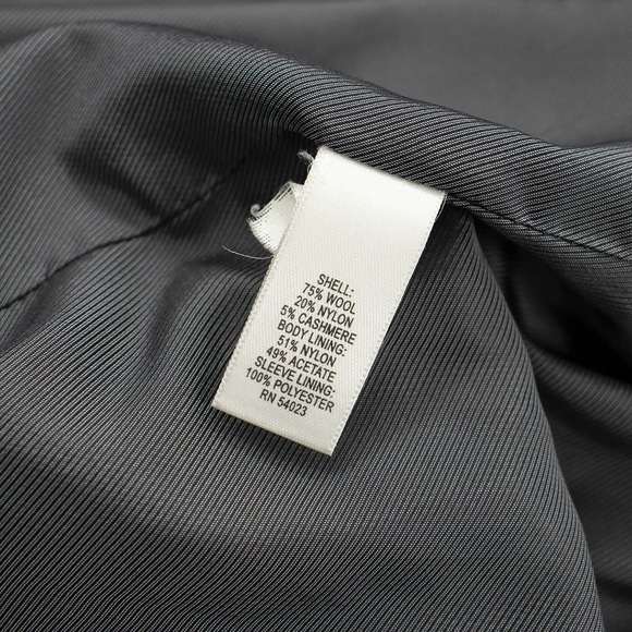 Banana Republic Charcoal Grey Wool Cashmere Lined Vented Overcoat - Picture 9 of 10